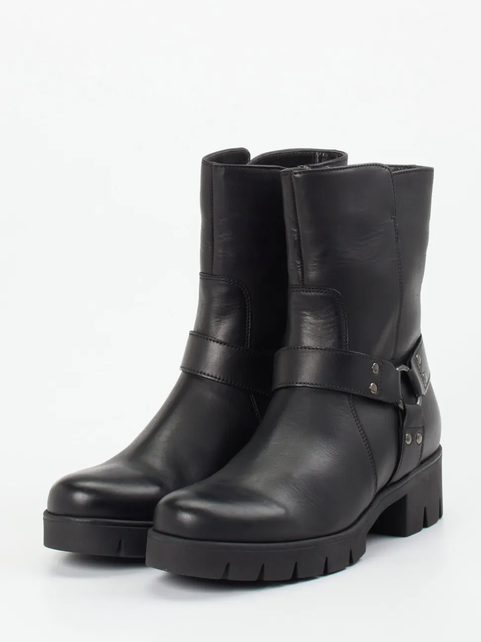 Gabor – Biker-Stiefelette aus Kalbleder Schwarz