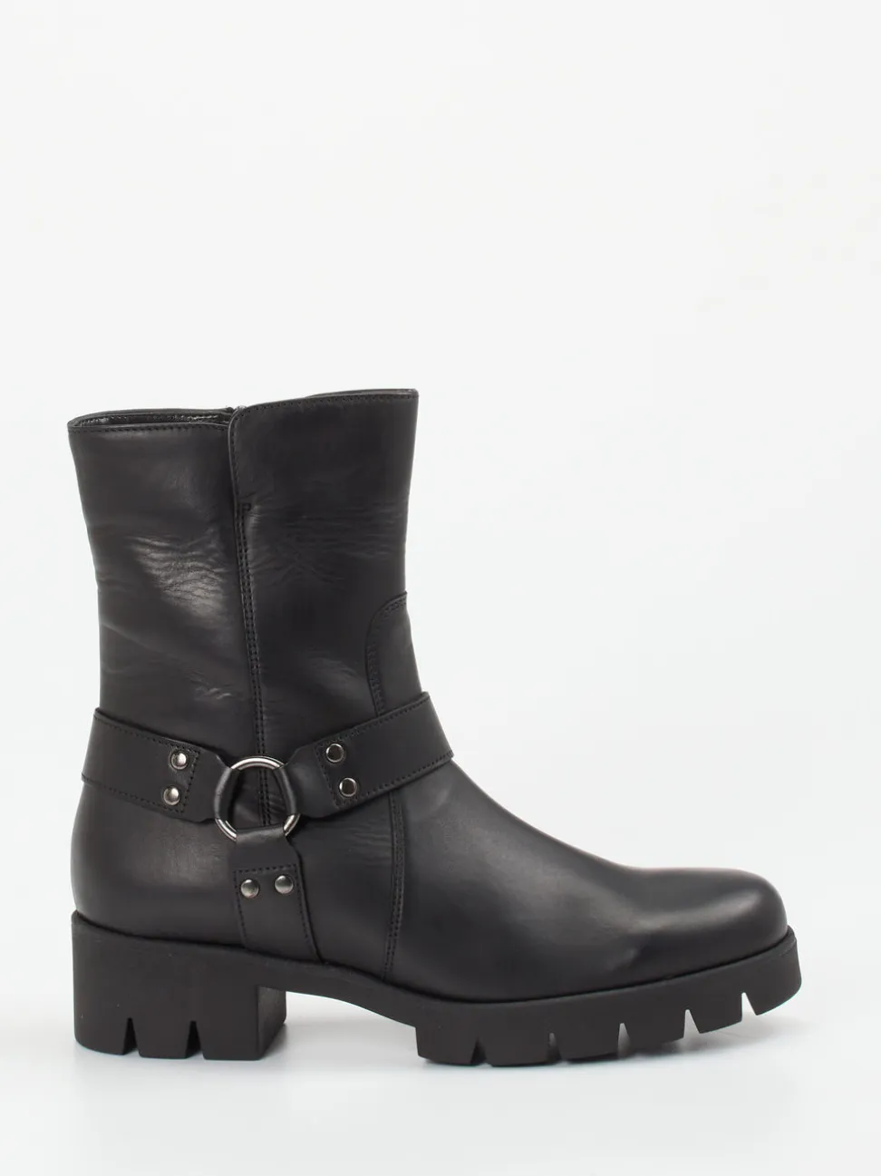 Gabor – Biker-Stiefelette aus Kalbleder Schwarz