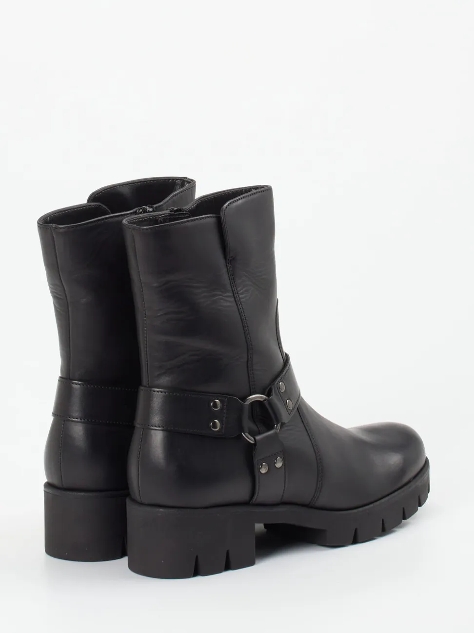 Gabor – Biker-Stiefelette aus Kalbleder Schwarz