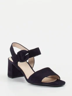 Gabor – Blockabsatz-Sandalen aus Veloursleder Blau