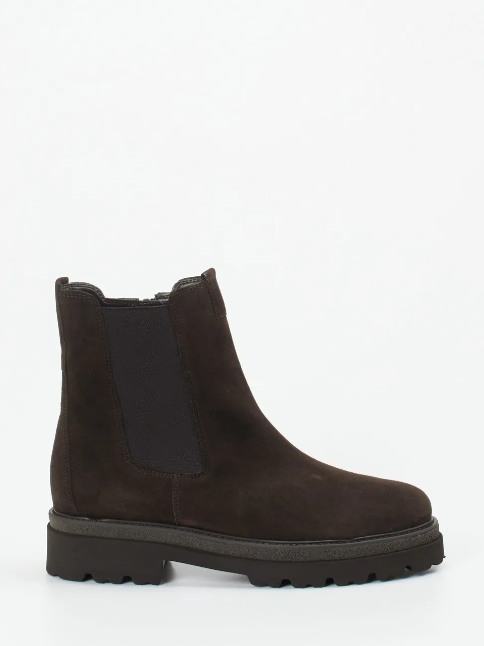 Gabor – Chelsea Boots aus Veloursleder Dunkelbraun
