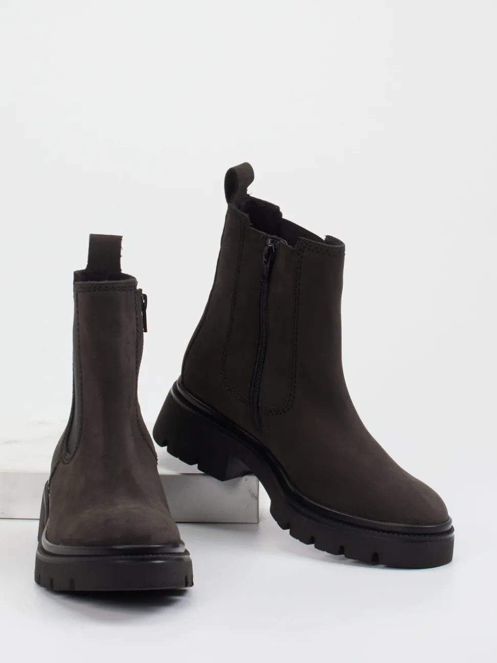 Gabor – Chelsea Boots aus Nubukleder Dunkelgrau