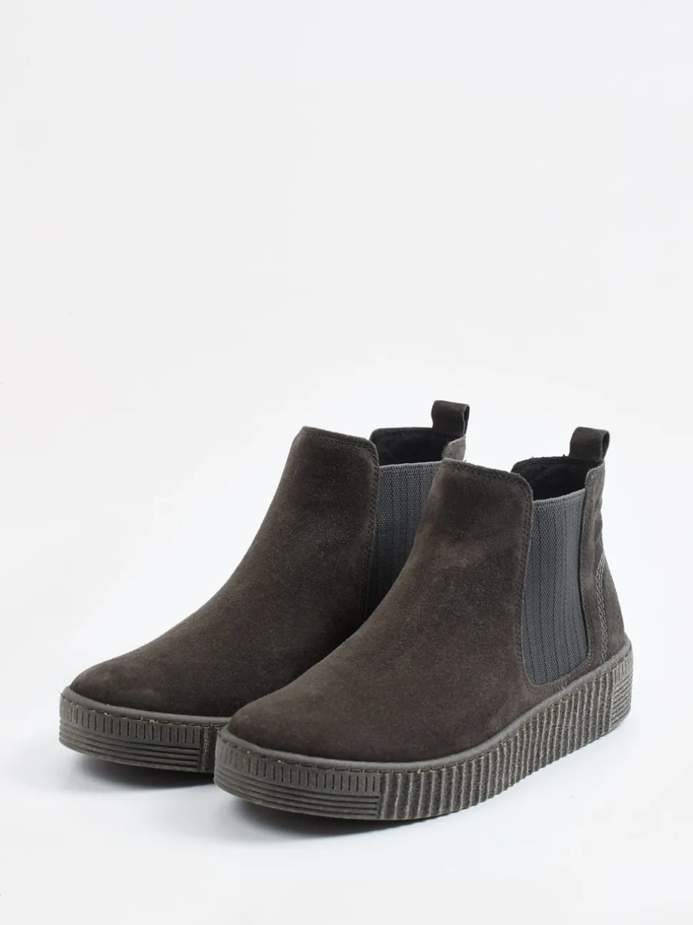 Gabor – Chelsea Boots aus Veloursleder anthrazit