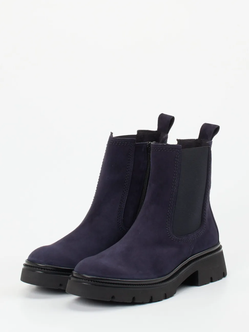 Gabor – Chelsea Boots aus Veloursleder Dunkelviolett