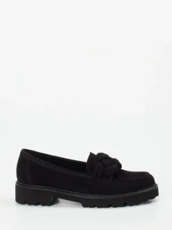 Gabor – Chunky Loafer aus Veloursleder Schwarz
