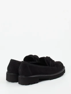 Gabor – Chunky Loafer aus Veloursleder Schwarz