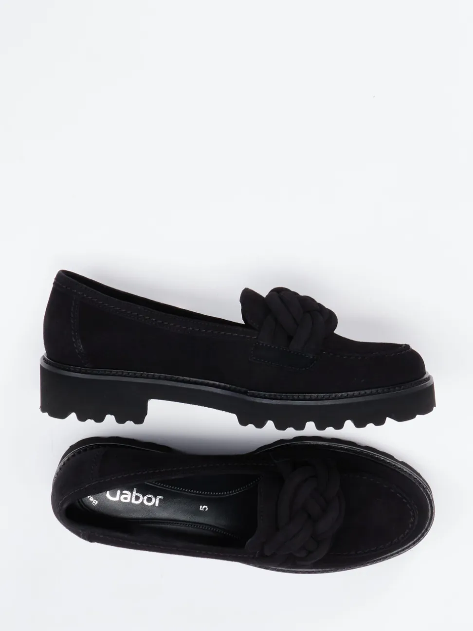Gabor – Chunky Loafer aus Veloursleder Schwarz