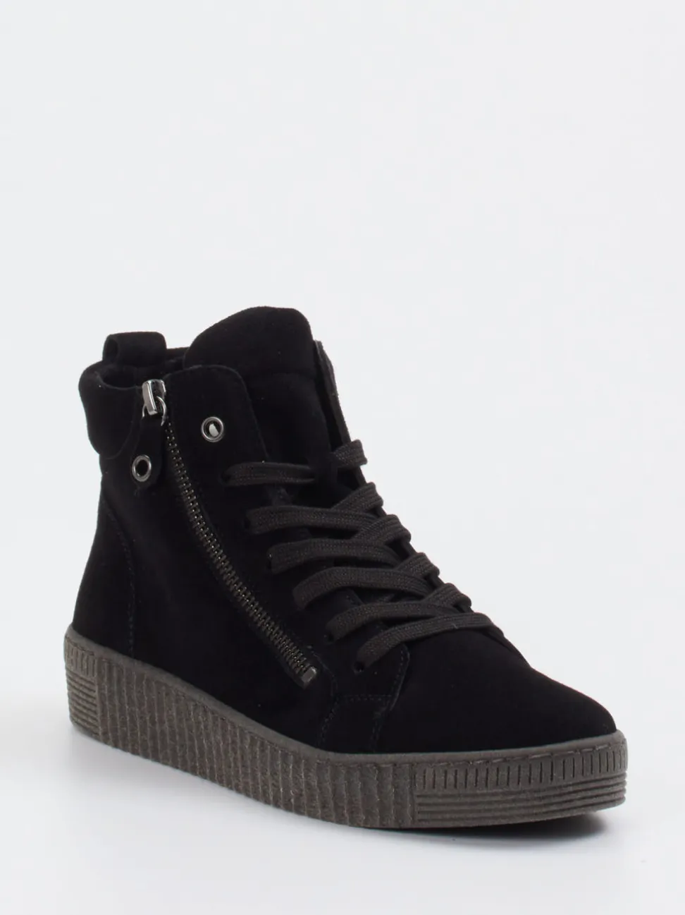 Gabor – High-Top Sneaker aus Veloursleder Schwarz