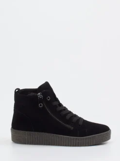 Gabor – High-Top Sneaker aus Veloursleder Schwarz