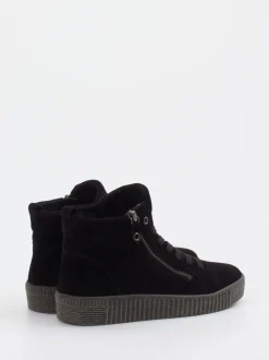 Gabor – High-Top Sneaker aus Veloursleder Schwarz