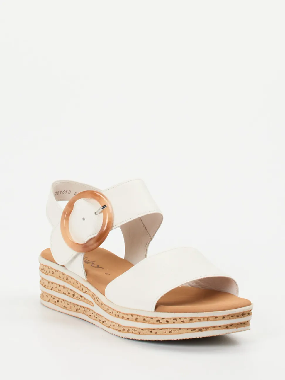 Gabor – Keilsandalette aus Lammleder Offwhite