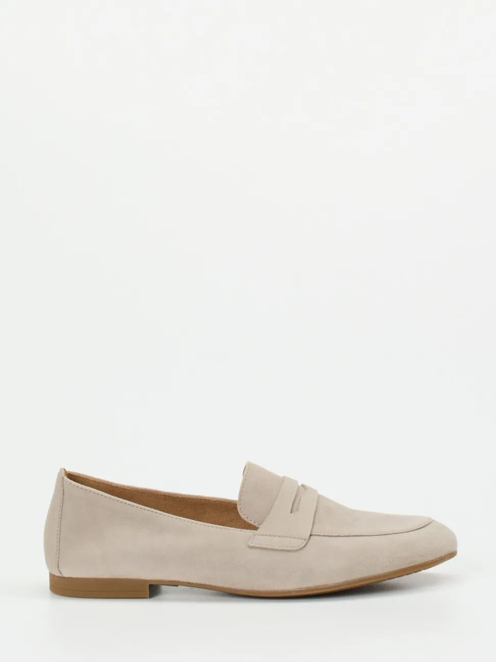 Gabor – Loafer aus Veloursleder in Beigegrau