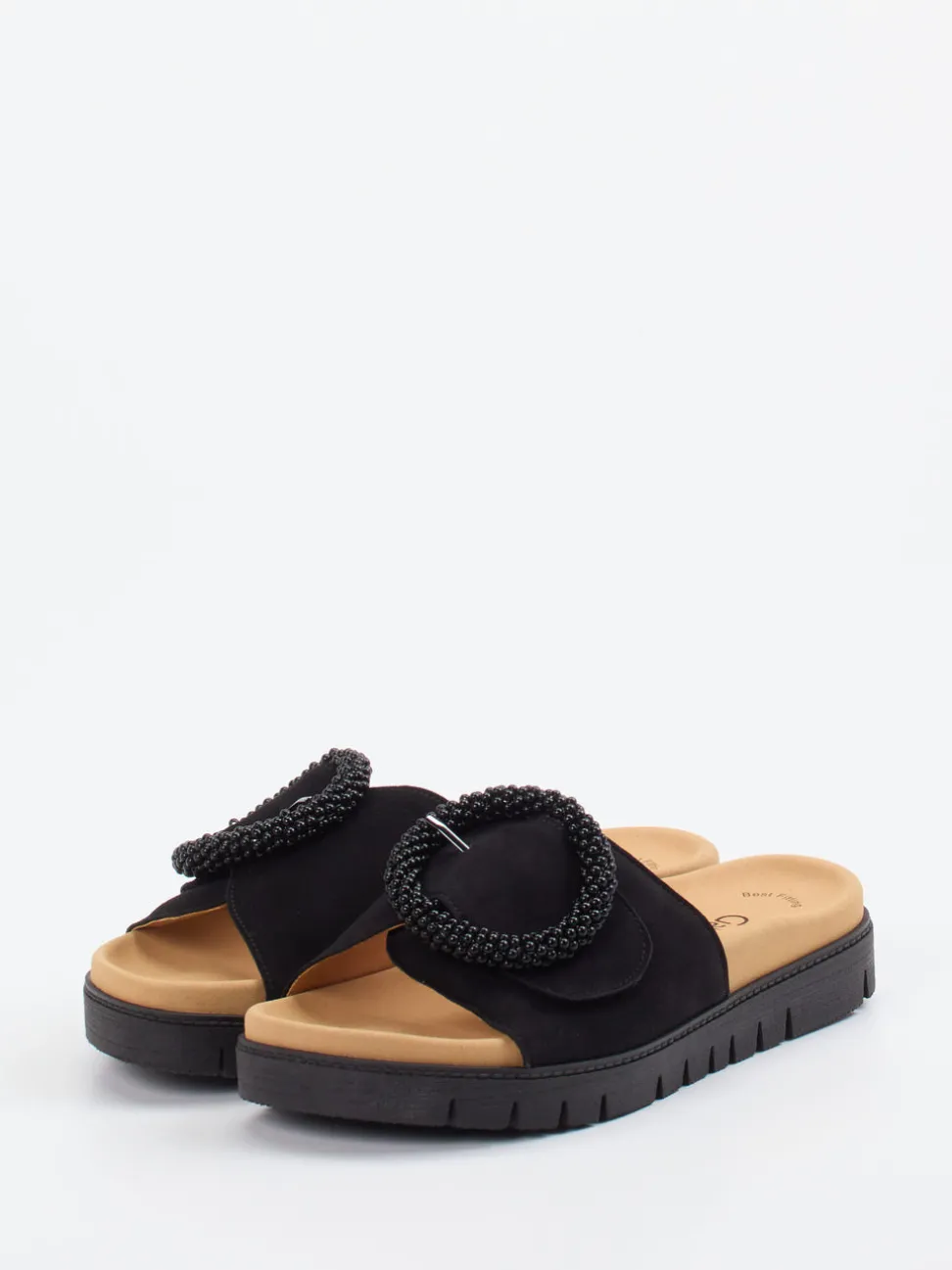 Gabor – Pantolette aus Veloursleder Schwarz
