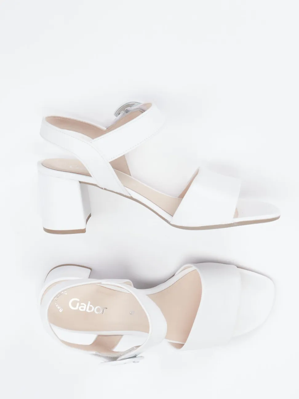 Gabor – Sandalen aus Lammleder weiß glänzend