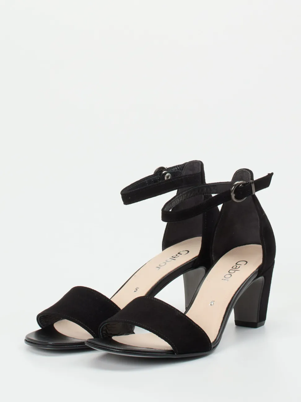 Gabor – Sandalette aus Veloursleder Schwarz