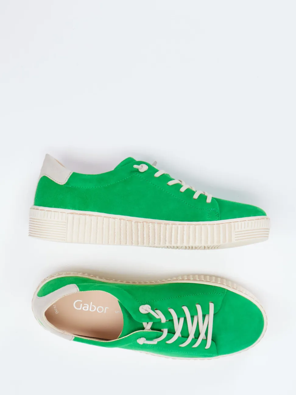 Gabor – Sneaker aus Veloursleder in Grasgrün