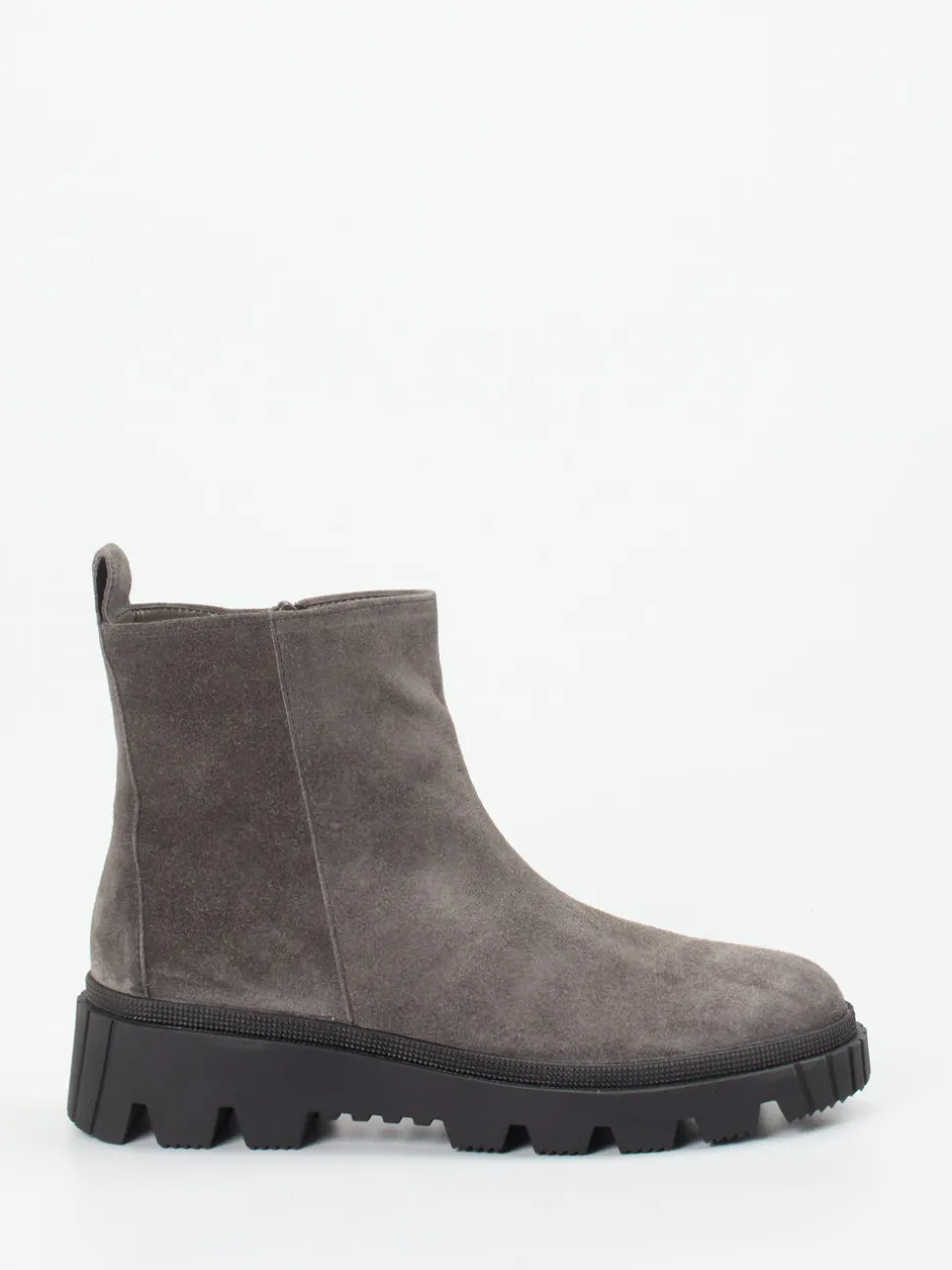Gabor – Stiefelette aus Veloursleder in Steingrau