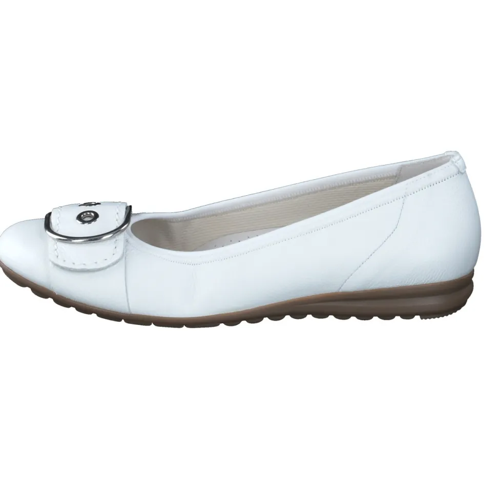 Gabor Comfort – Ballerina aus Kalbleder weiß