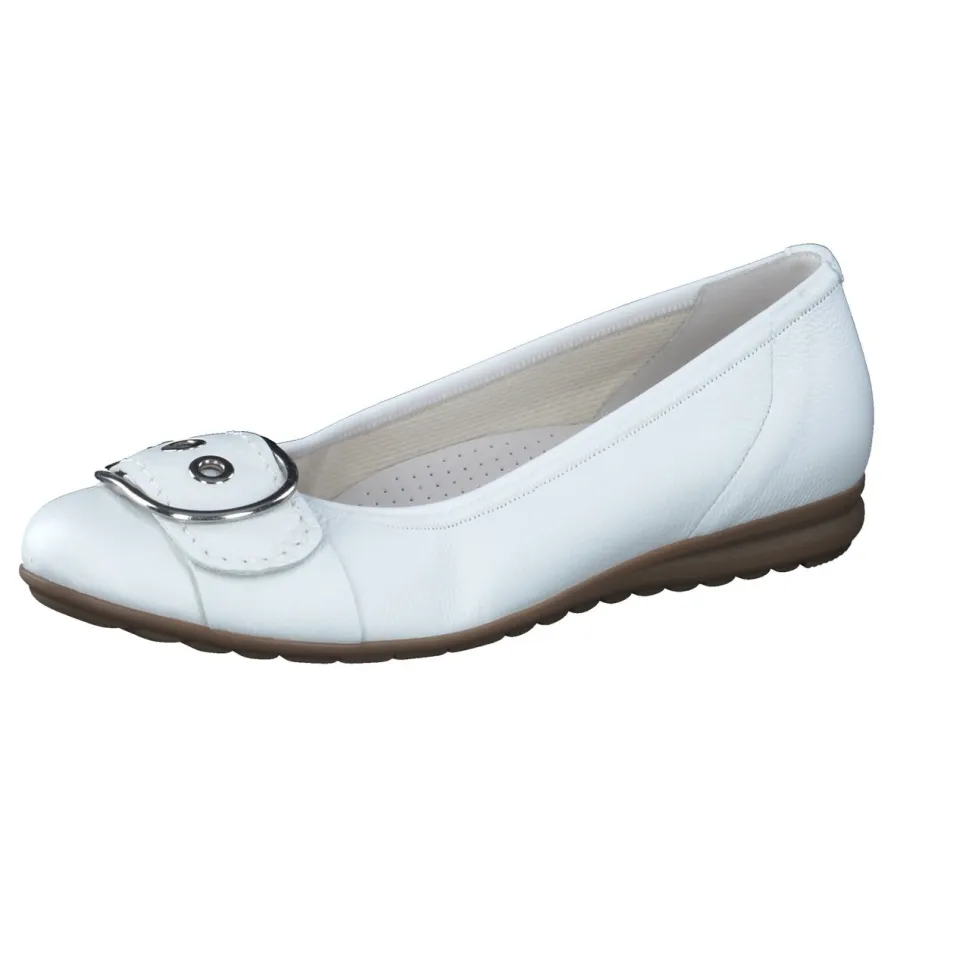 Gabor Comfort – Ballerina aus Kalbleder weiß