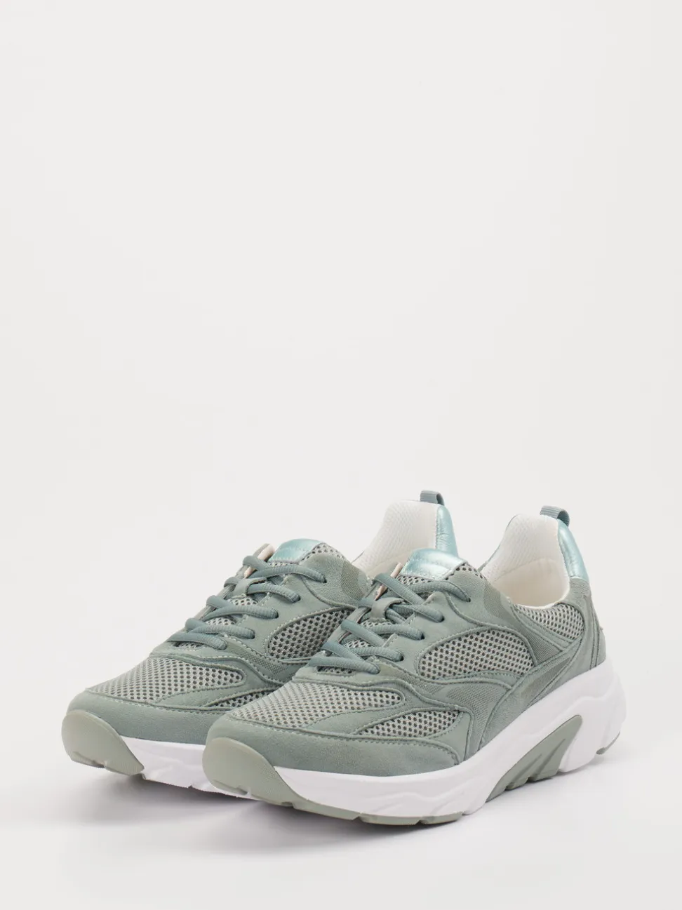 Gabor Comfort – Chunky Sneaker aus Velour/Textil grün