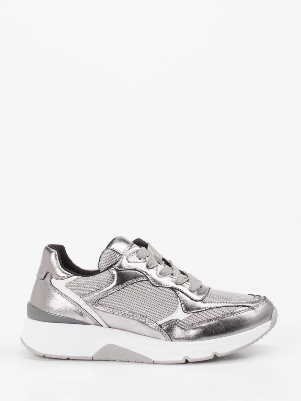 Gabor Comfort – Chunky-Sneaker aus Metallicleder silber