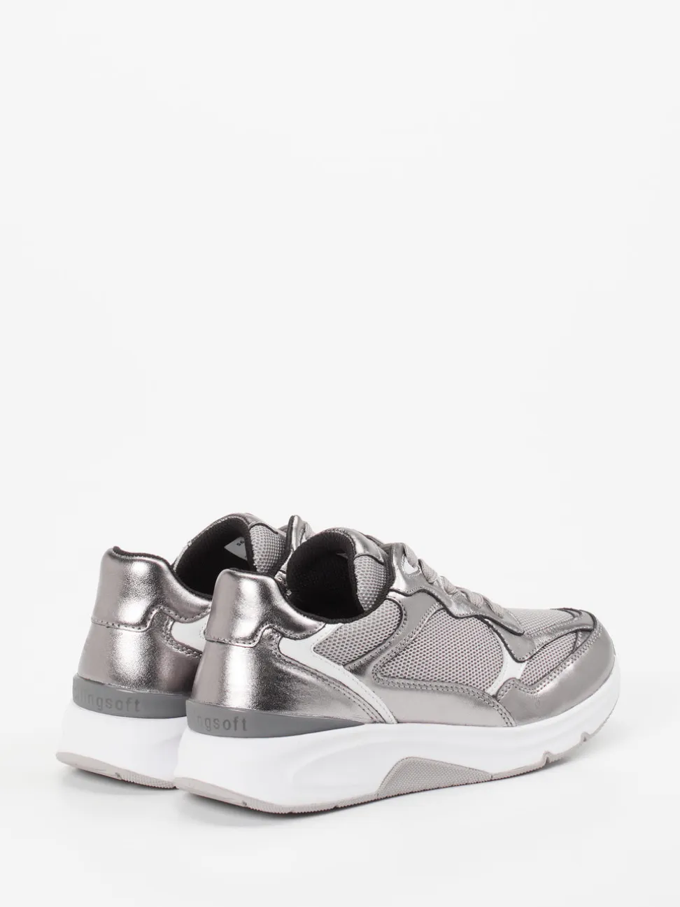 Gabor Comfort – Chunky-Sneaker aus Metallicleder silber