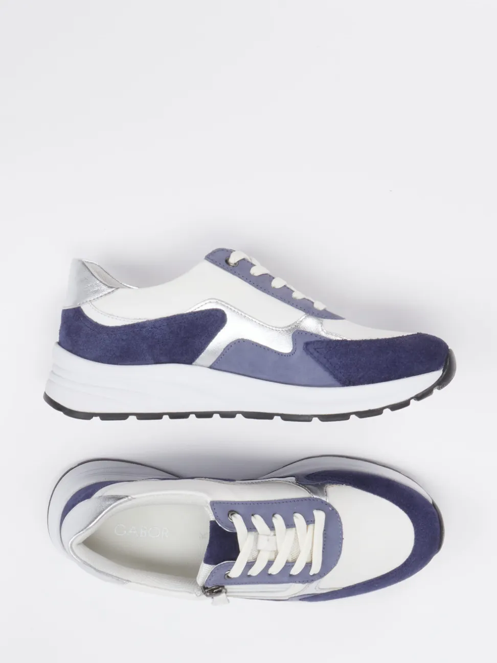 Gabor Comfort – Freizeitsneaker aus Veloursleder cremeweiß
