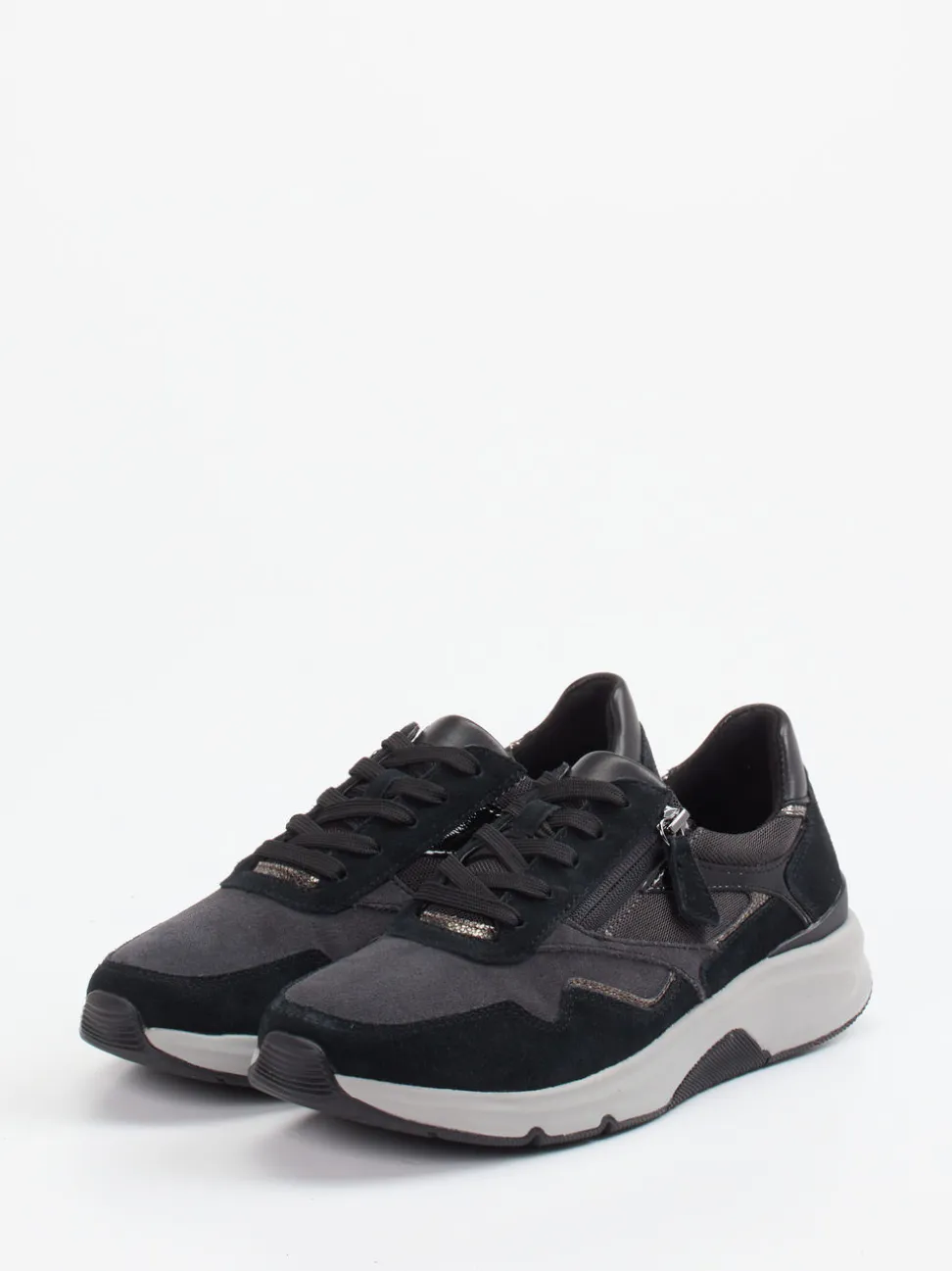 Gabor Comfort – Komfort-Sneaker aus Veloursleder Anthrazit