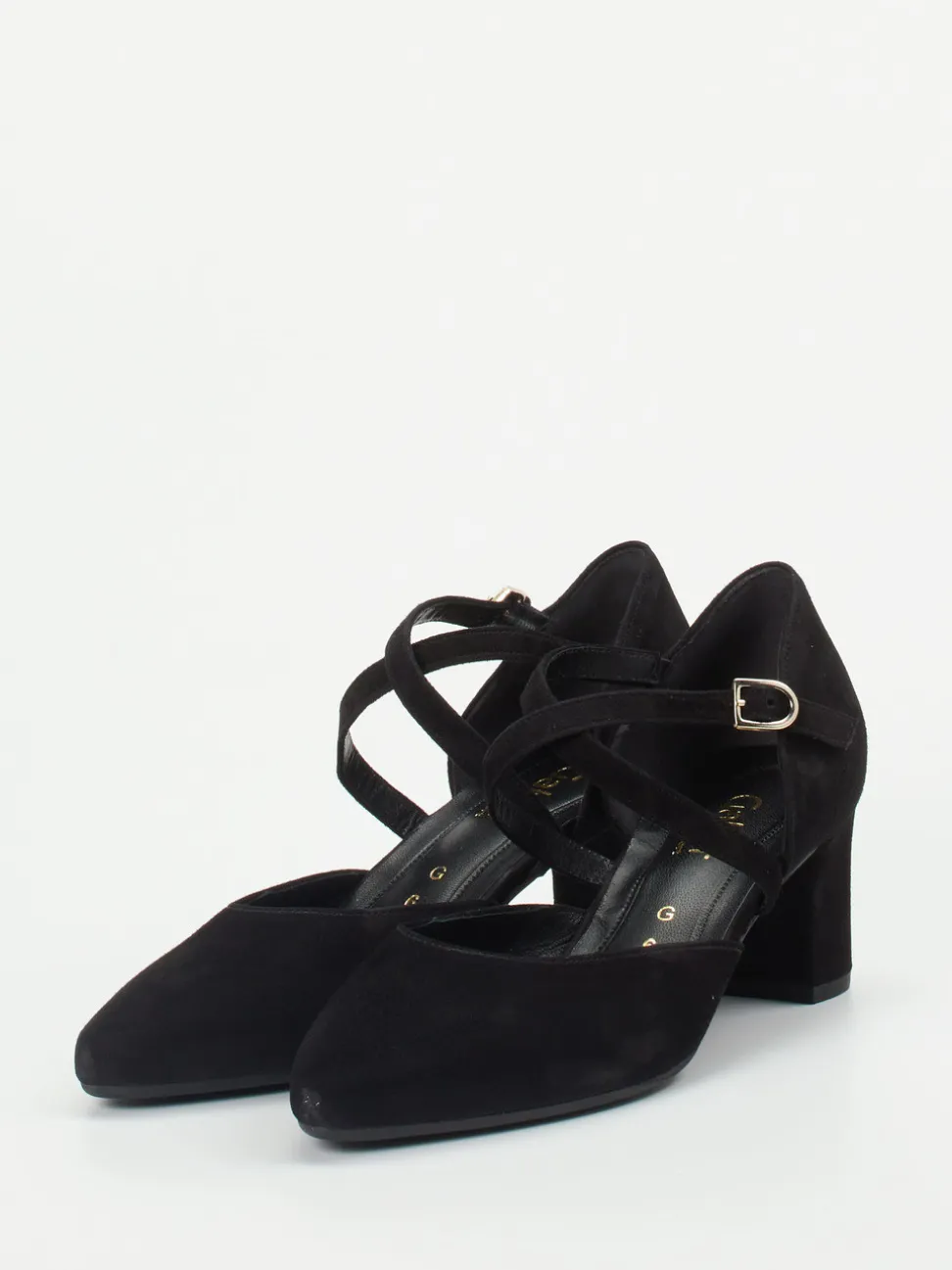 Gabor Comfort – Riemchenpumps aus Veloursleder schwarz