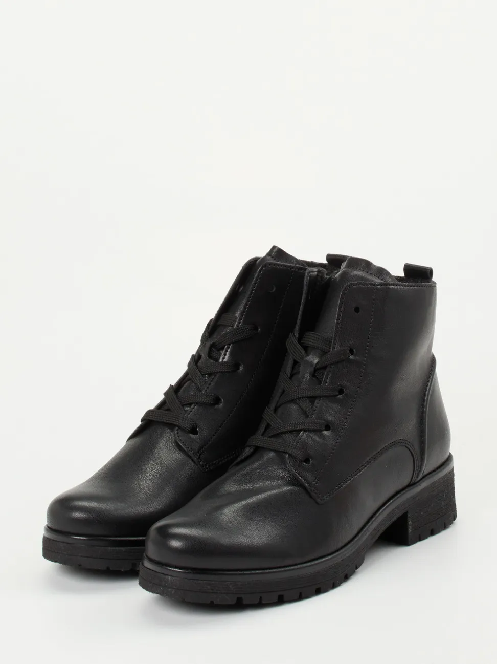 Gabor Comfort – Schnürstiefelette aus Kalbleder Schwarz