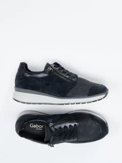 Gabor Comfort – Sneaker aus Veloursleder Schwarz