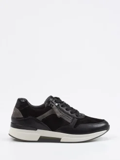 Gabor Comfort – Sneaker aus Veloursleder schwarz