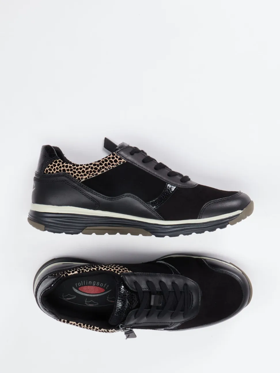 Gabor Comfort – Sneaker aus Veloursleder schwarz