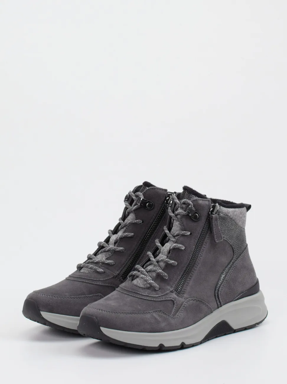 Gabor Comfort – Stiefelette aus Veloursleder grau