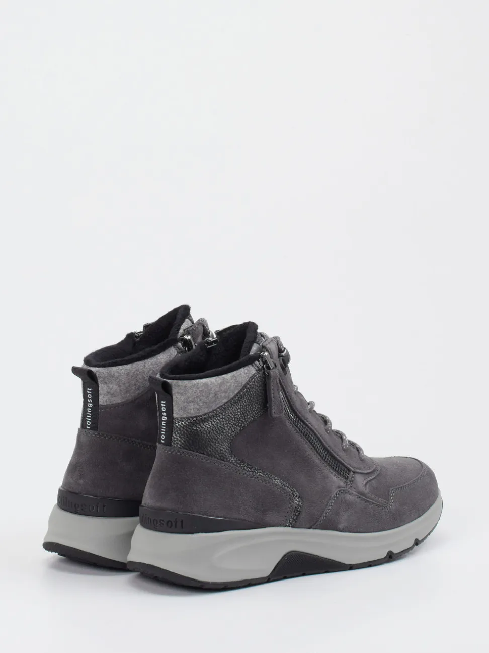 Gabor Comfort – Stiefelette aus Veloursleder grau