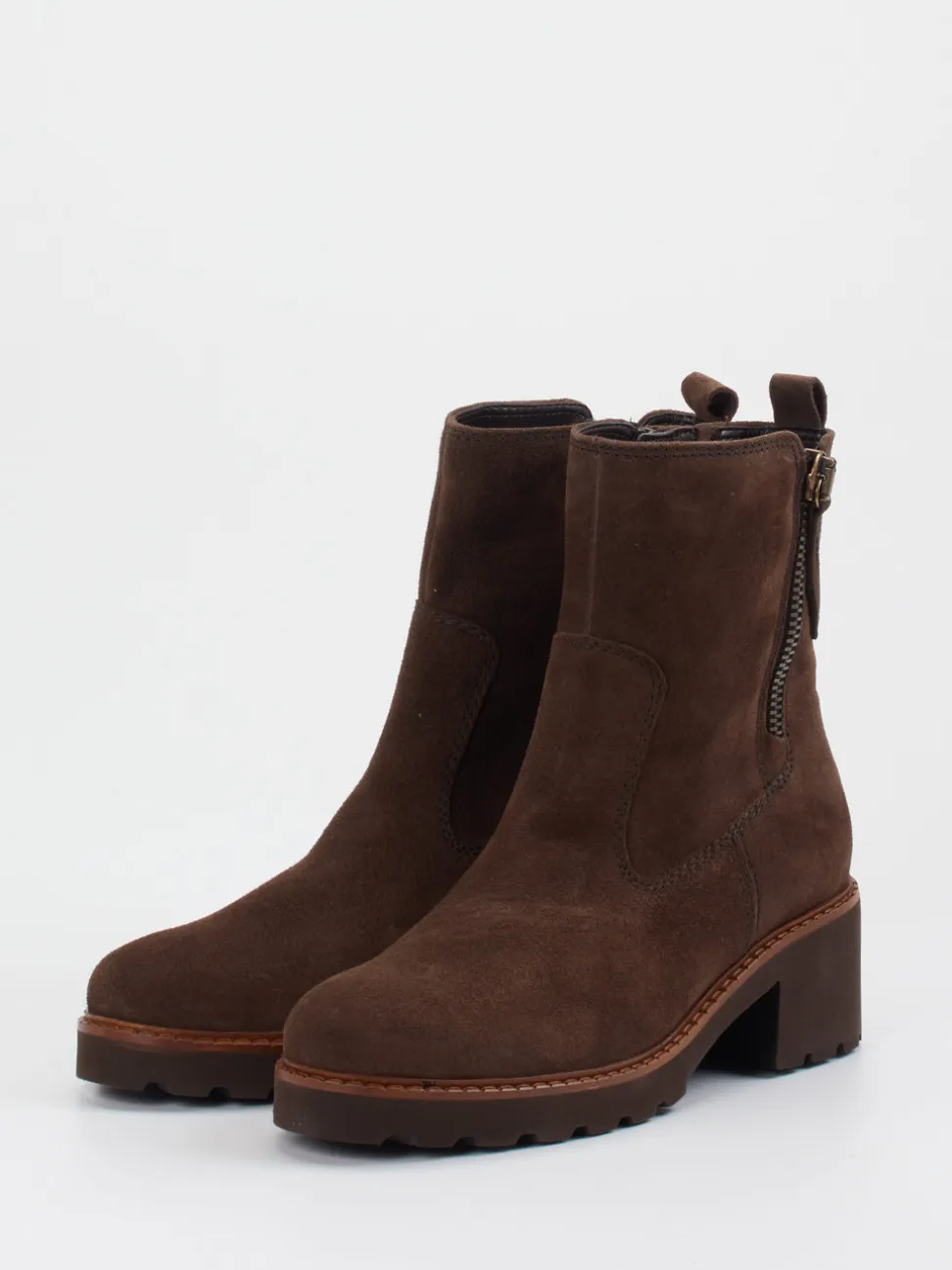 Gabor Comfort – Stiefelette aus Veloursleder braun