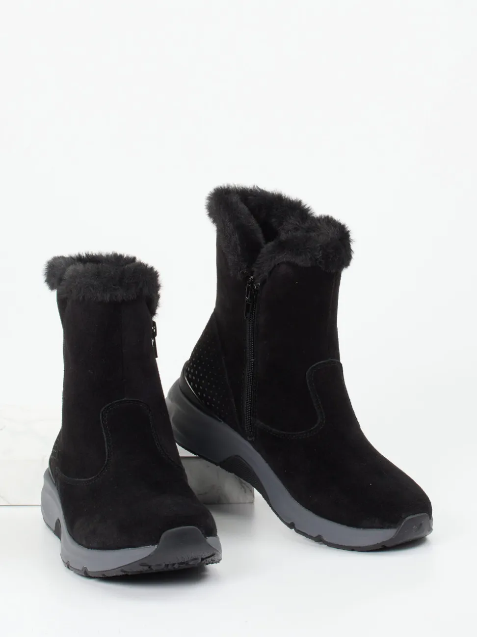 Gabor Comfort – Winterboots aus Veloursleder schwarz