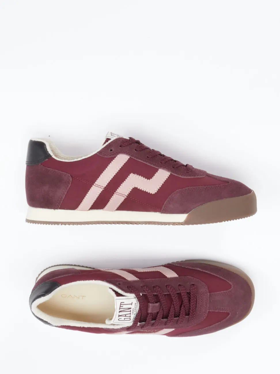 Gant – Sneaker aus Velour/Textil in Bordeauxrot