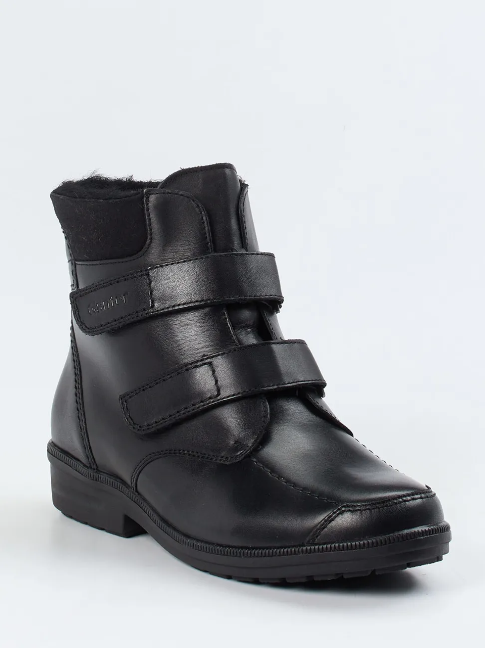 Ganter – Klettstiefelette aus Kalbleder Schwarz