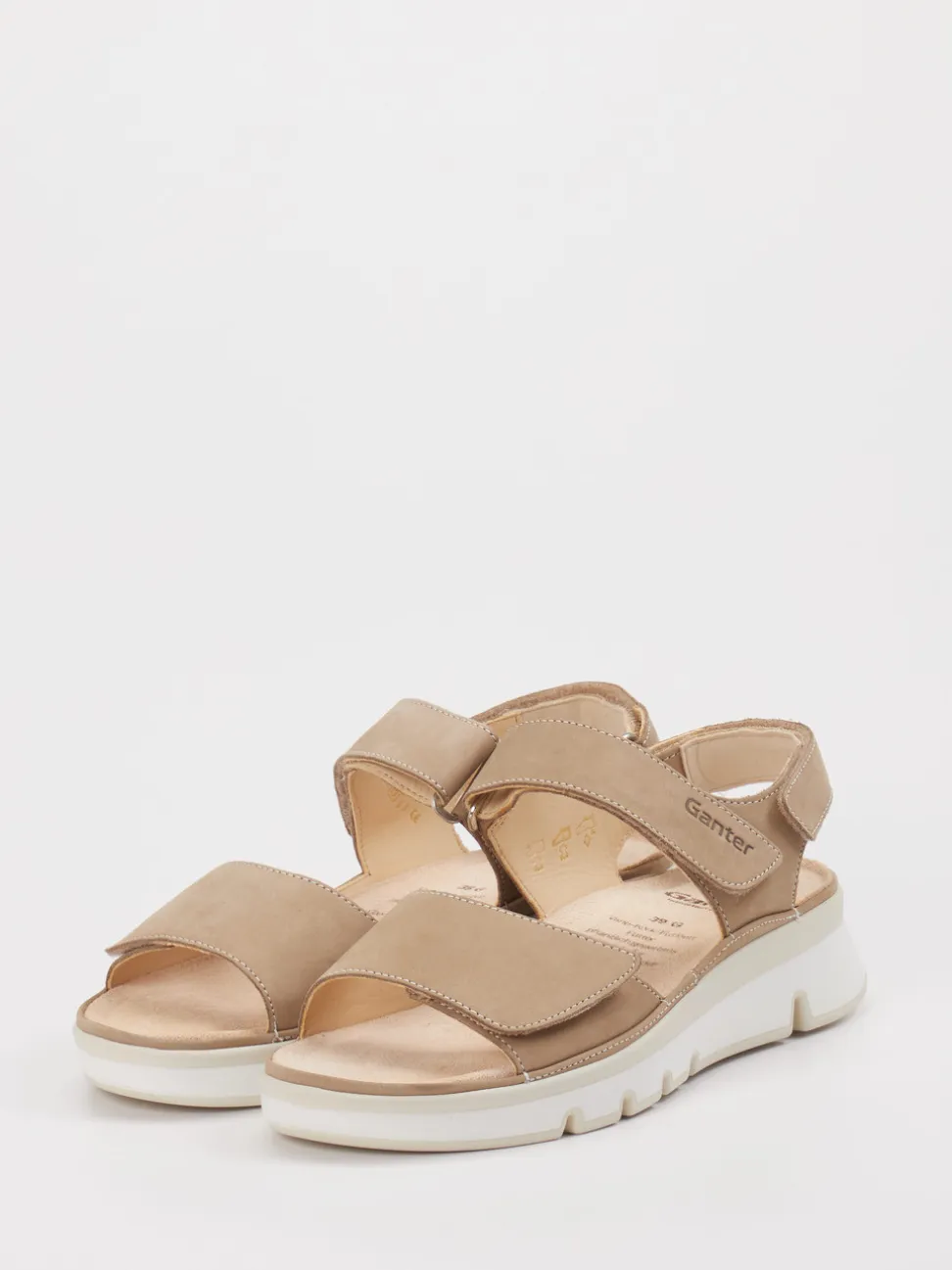 Ganter – Komfortsandale aus Nubukleder Beige