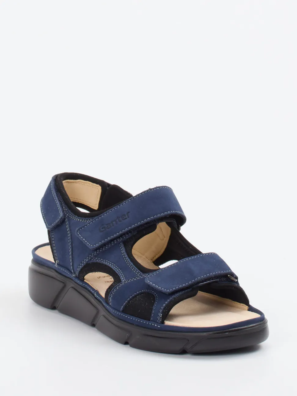 Ganter – Komfortsandalen aus Nubukleder Marineblau