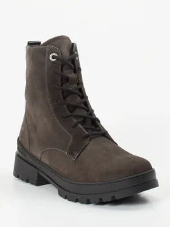 Ganter – Schnürboots aus Veloursleder dunkelbraun