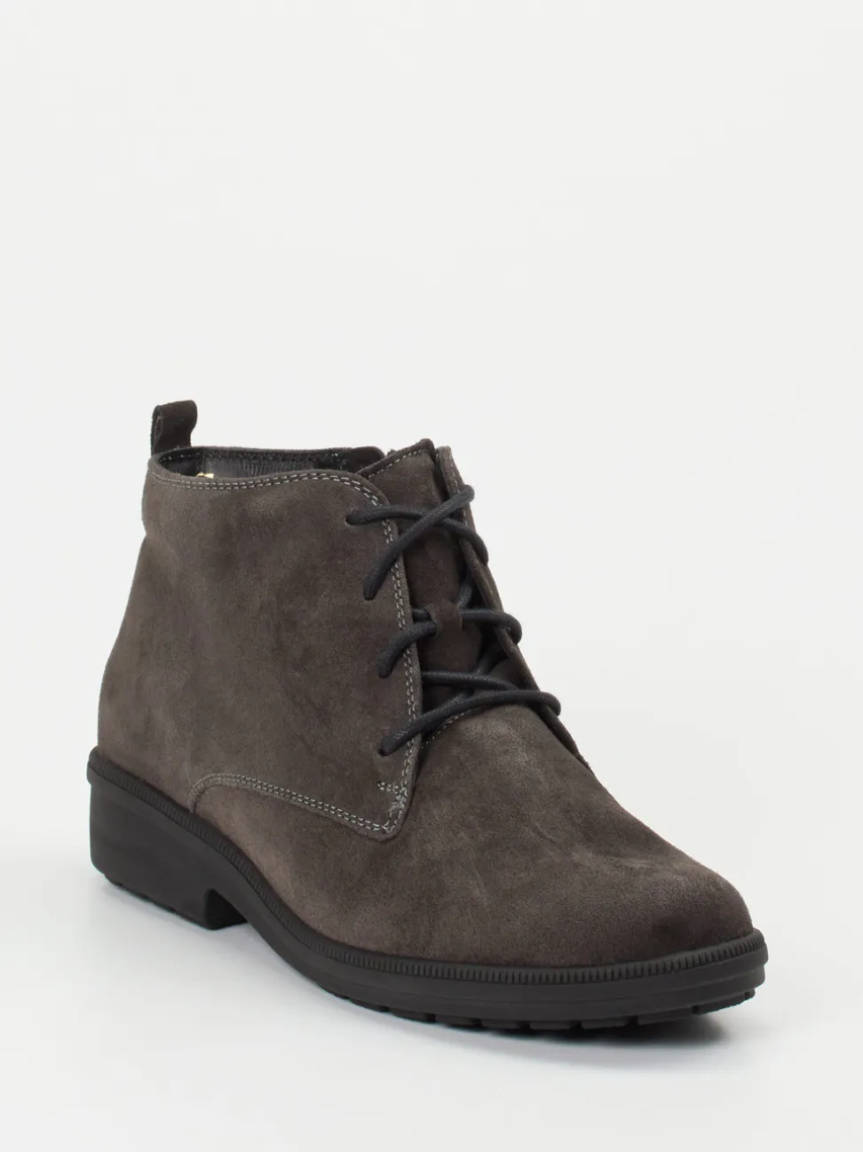 Ganter – Schnürstiefelette aus Veloursleder grau
