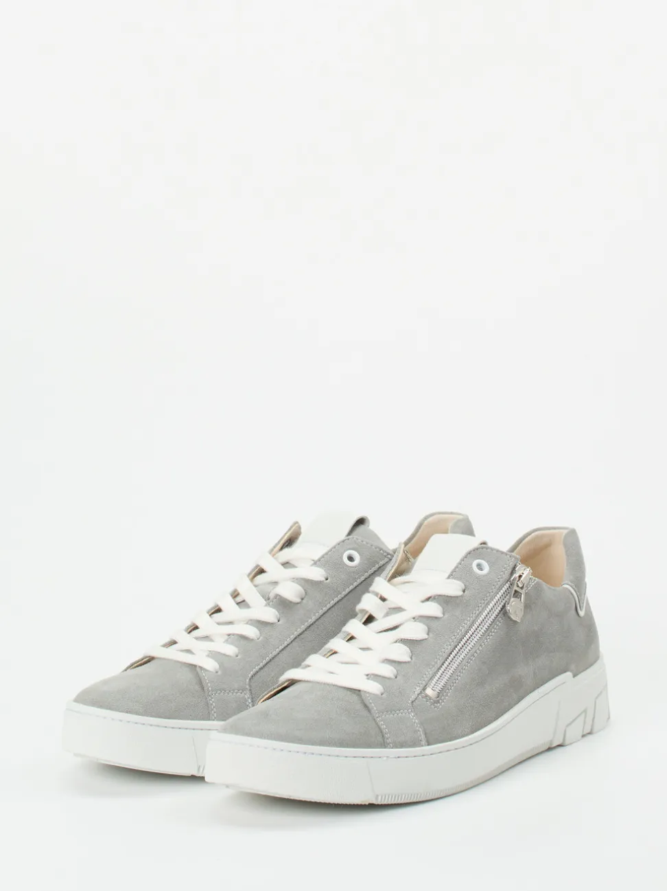 Ganter – Sneaker aus Veloursleder hellgrau