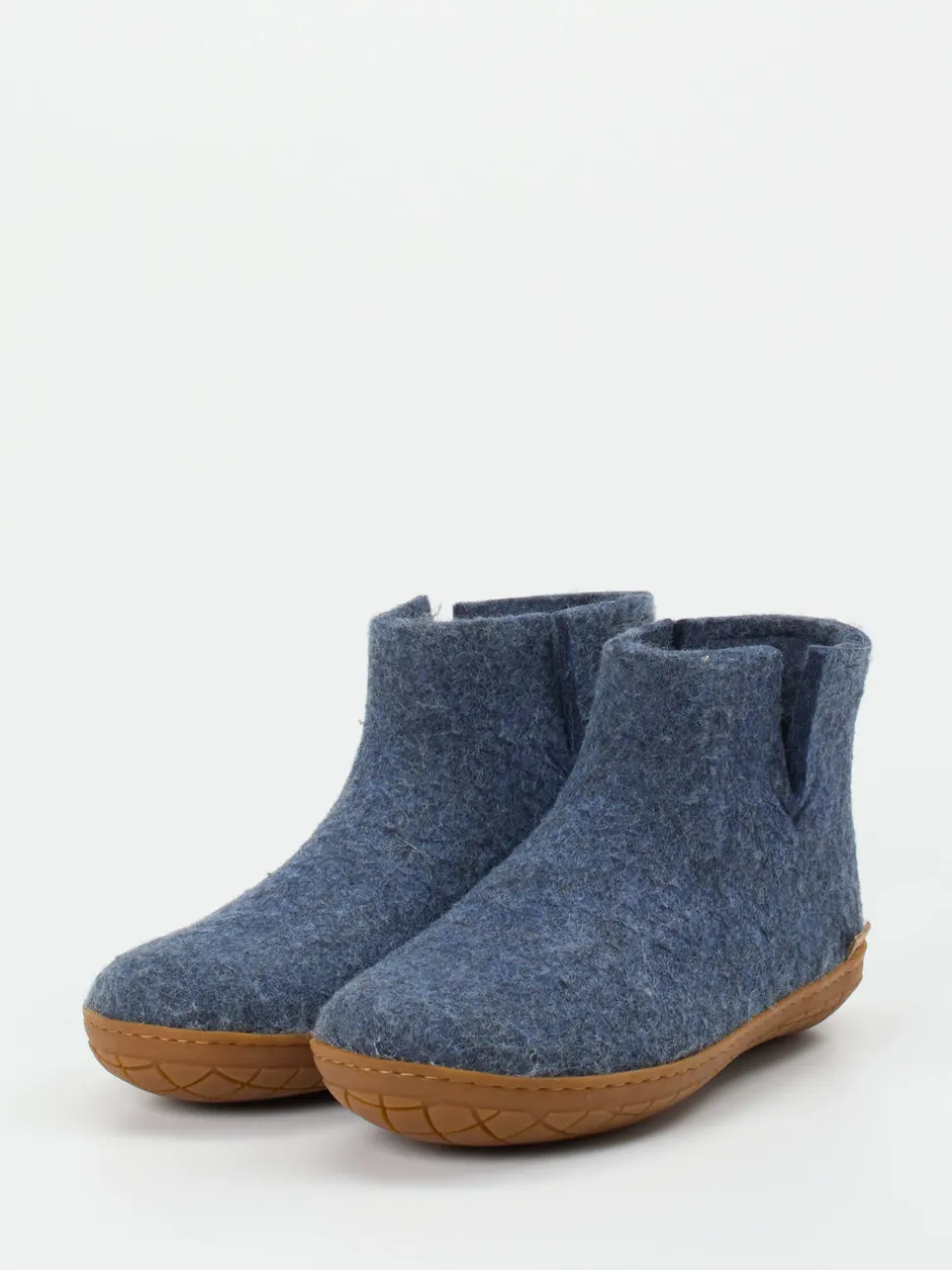 Glerups – Hausschuh-Bootie aus Wollfilz jeansblau