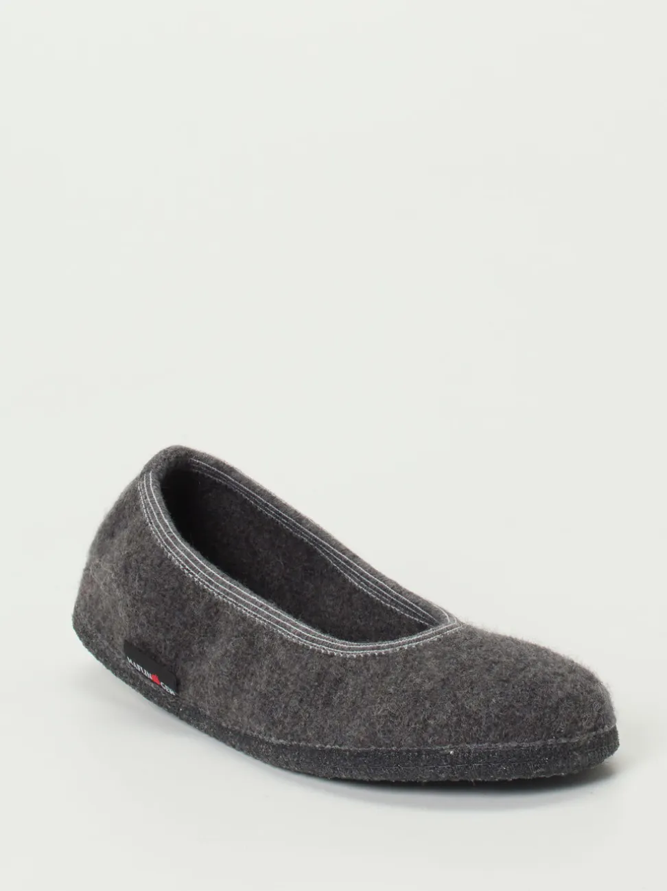 Haflinger – Ballerina-Hausschuh aus Wollfilz anthrazit