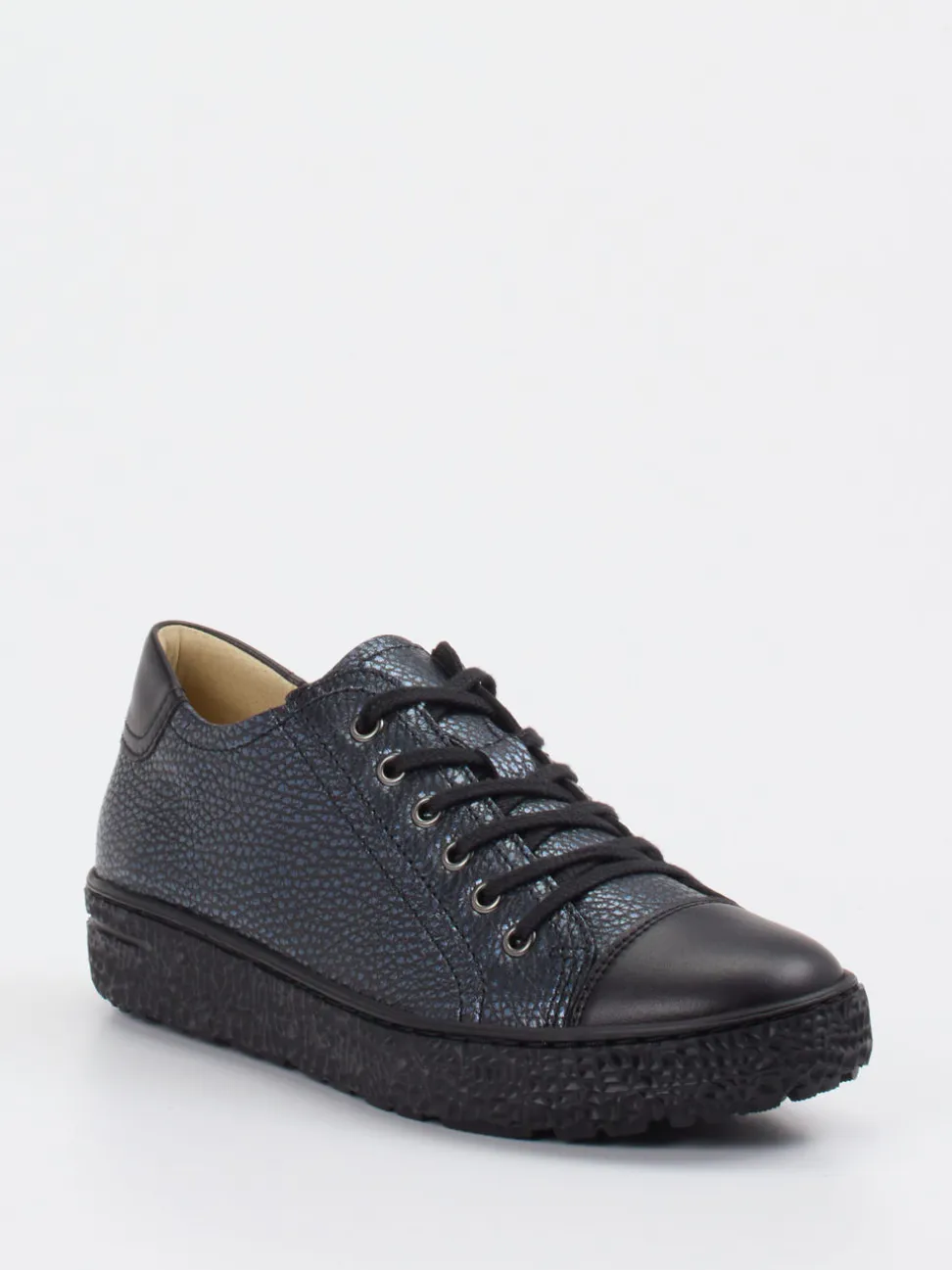Hartjes – Komfort-Sneaker aus Leder in Metallic-Blau