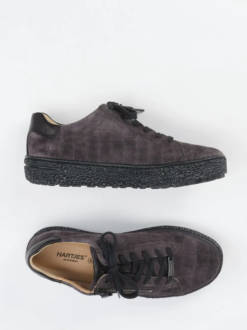 Hartjes – Komfort-Sneaker aus Veloursleder anthrazit