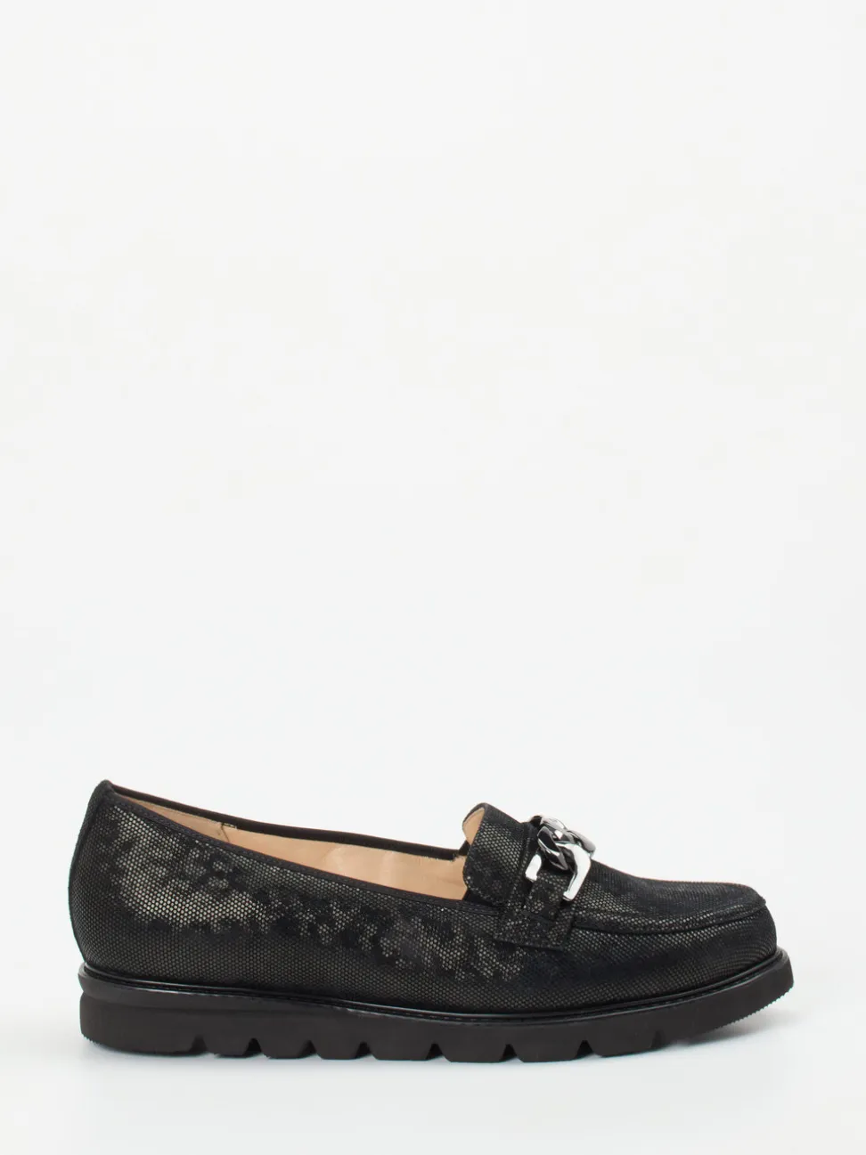 Hassia – Loafer aus geprägtem Leder Schwarz