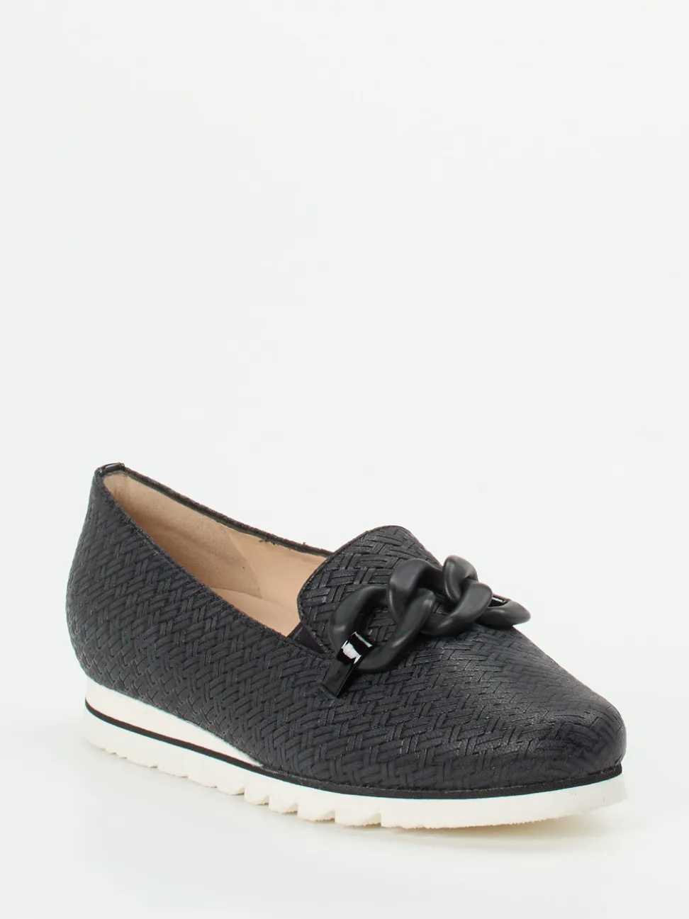 Hassia – Loafer aus geprägtem Leder schwarz